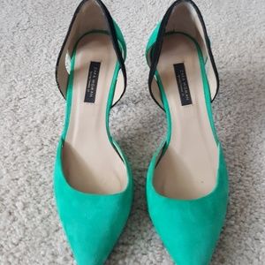 Zara Court cutout color block heels
